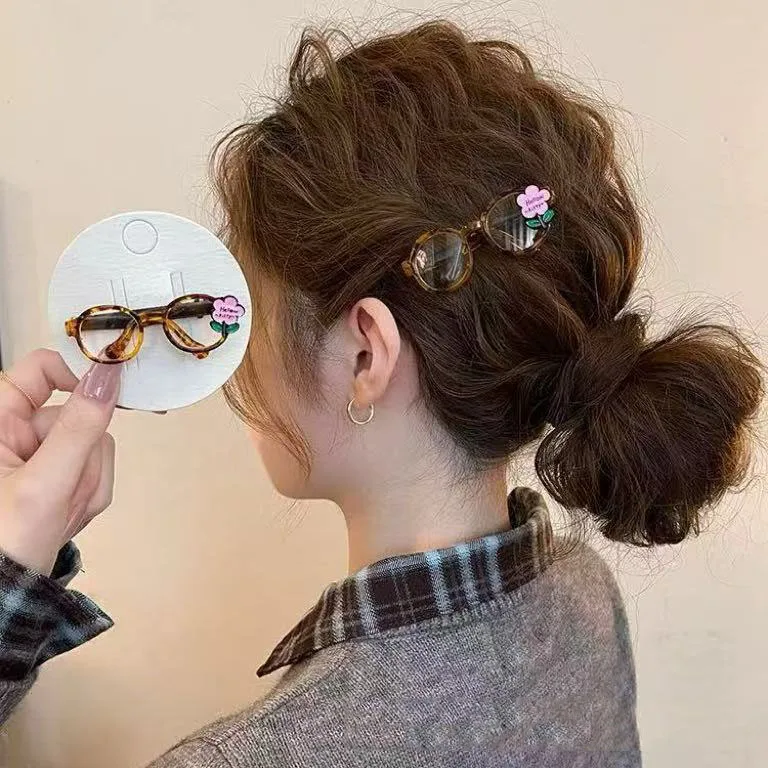 1-2-pezzi-fermaglio-per-capelli-da-donna-elegante-mini-occhiali-design-floreale-alla-moda-divertente-trendy-clip-per-frangia-carino-kawaii-accessorio-per-capelli