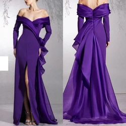 Customized Ball Mesprit Fashion High Quality Off-the-shoulder A-line Evening Dresses Contoured Floor Length Custom Dress Saudi A