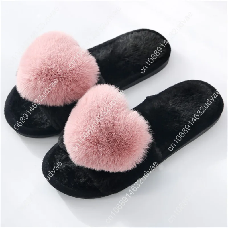 slippers women shoes woman slides plush slippers home slippers women indoor home slipper Winter Warm Faux Fur shoes