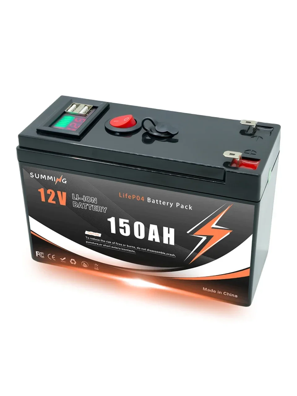 AliExpress SUMMING 12V 150Ah LiFePO4 deep cycle lithium battery, built-in BMS, suitable for solar energy, fish finders, lighting🔌power wheels