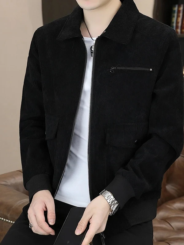 

Свободный крой, повседневная куртка с воротником для мужчин, весна-осень, новинка, модное брендовое пальто большого размера в американском стиле, дышащее полиэфирное волокно