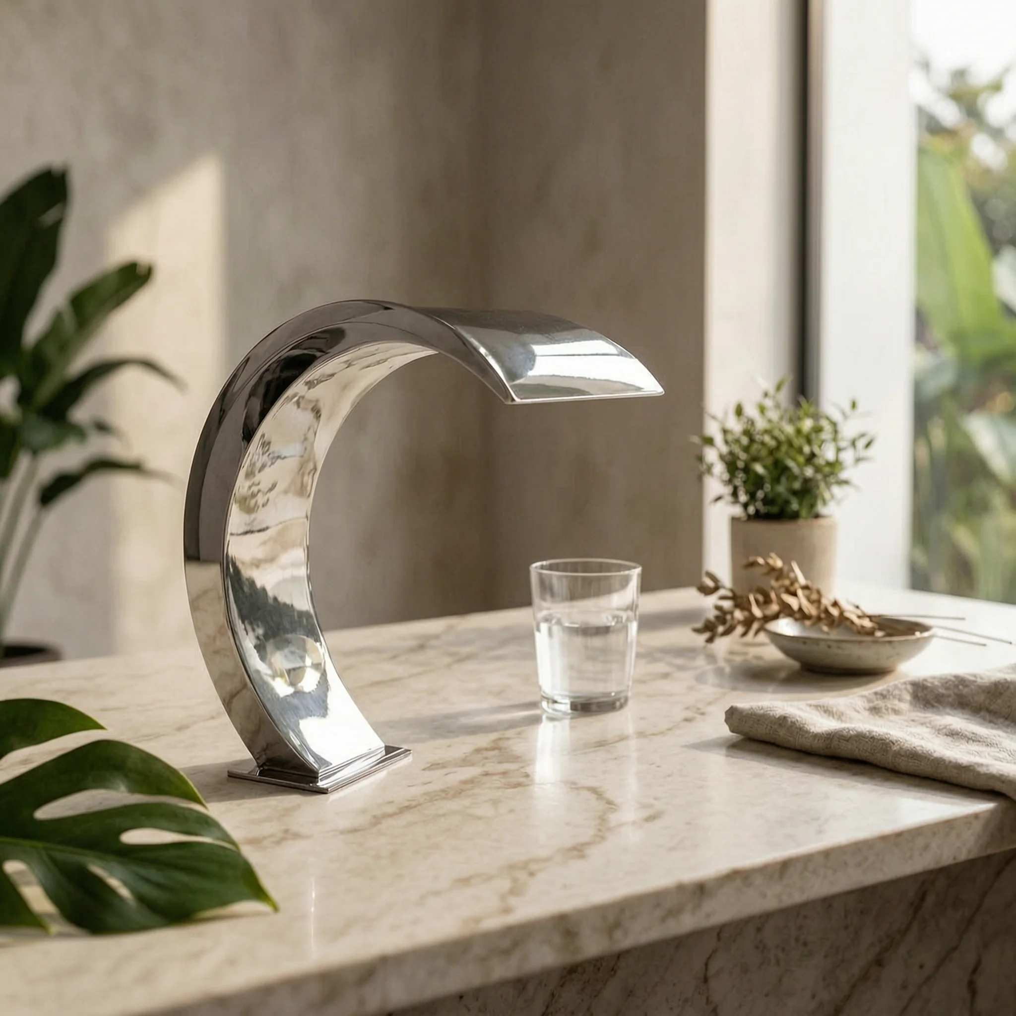 Curved Waterfall Spout Long-Lasting Stainless Steel Pool Waterfall Curved Spray Nozzle Corrosion-Resistant Water Sprayer Easy To
