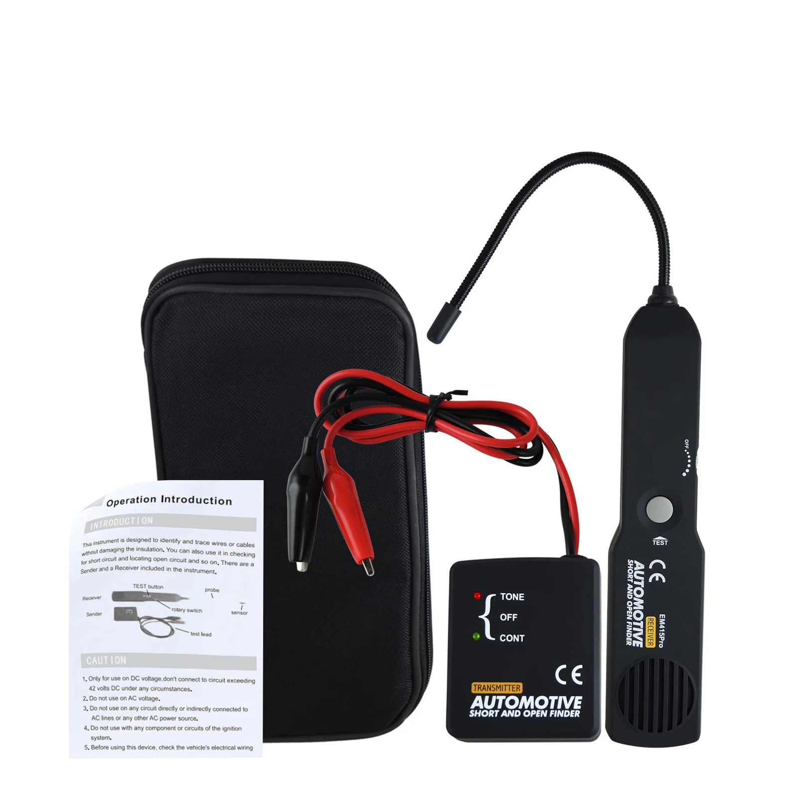 EM415PRO Automotive Short and Open Circuit Finder Tester, Car Wire Cable Break Detector & Tracer, Auto Circuit Fault Locator, Professional Vehicle Repair Diagnostic Tool for Tracking Buried and Hidden Wires