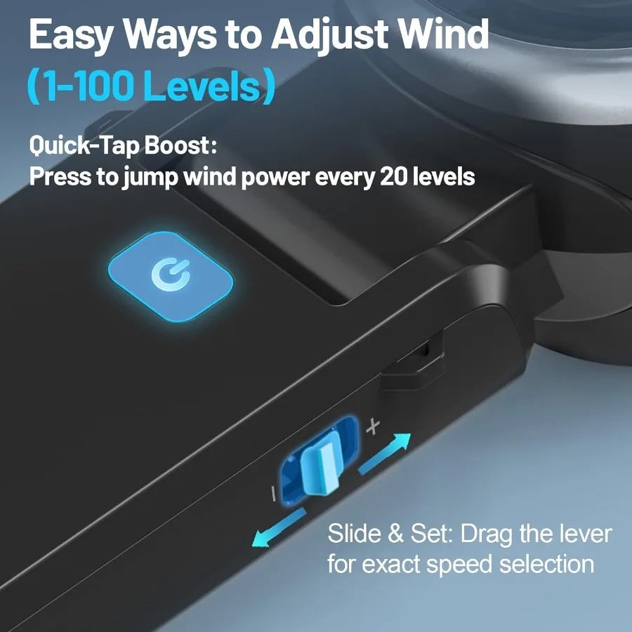 16000RPM Powerful Handheld Fan 6000mAh Rechargeable 3 IN 1 Portable Turbo Fan 1100 Speed Wind Adjustable 180 Foldable Upgraded