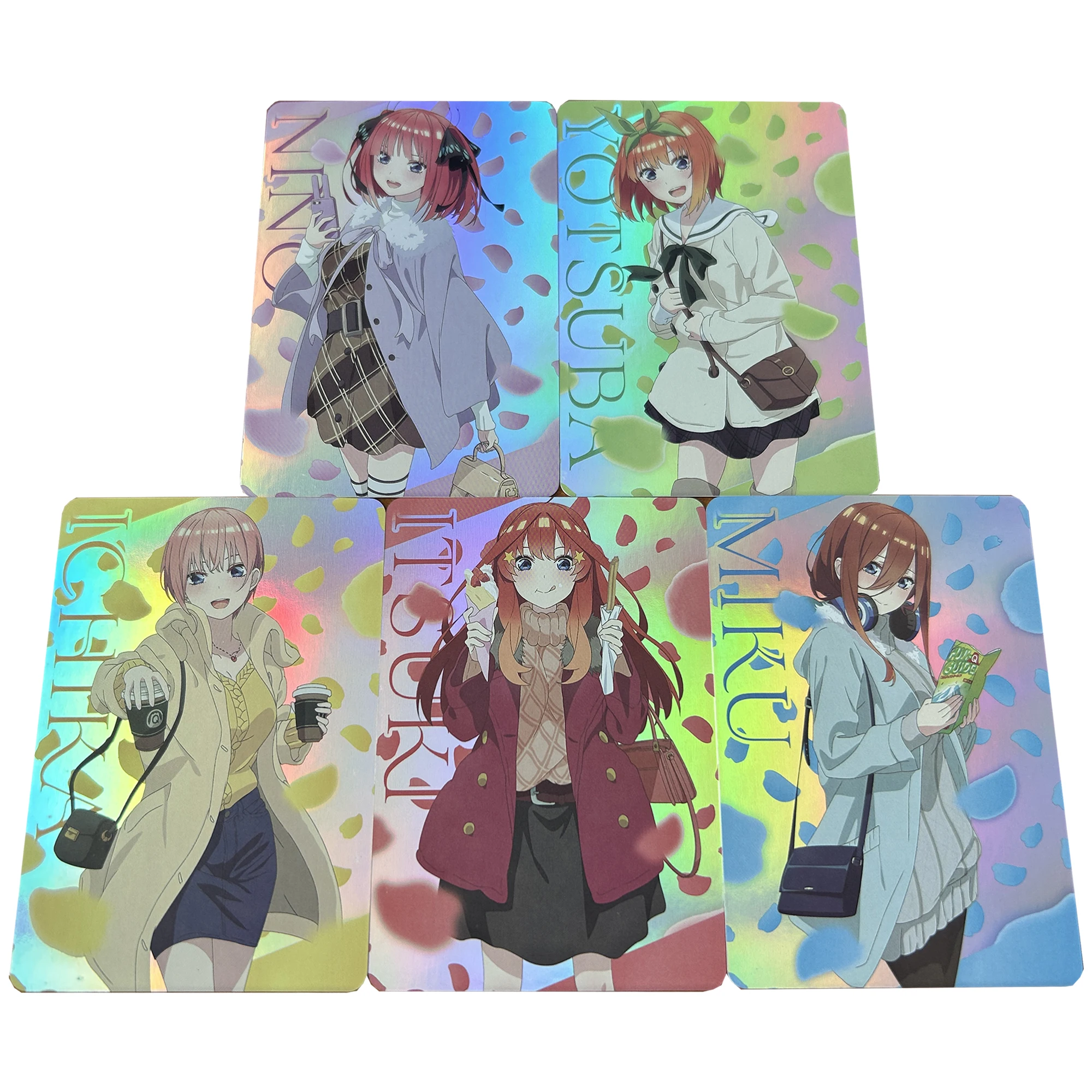 

5Pcs/set Diy Self Made The Quintessential Quintuplets Kawaii Collection Card Color Flash Anime Cards Gift Toy