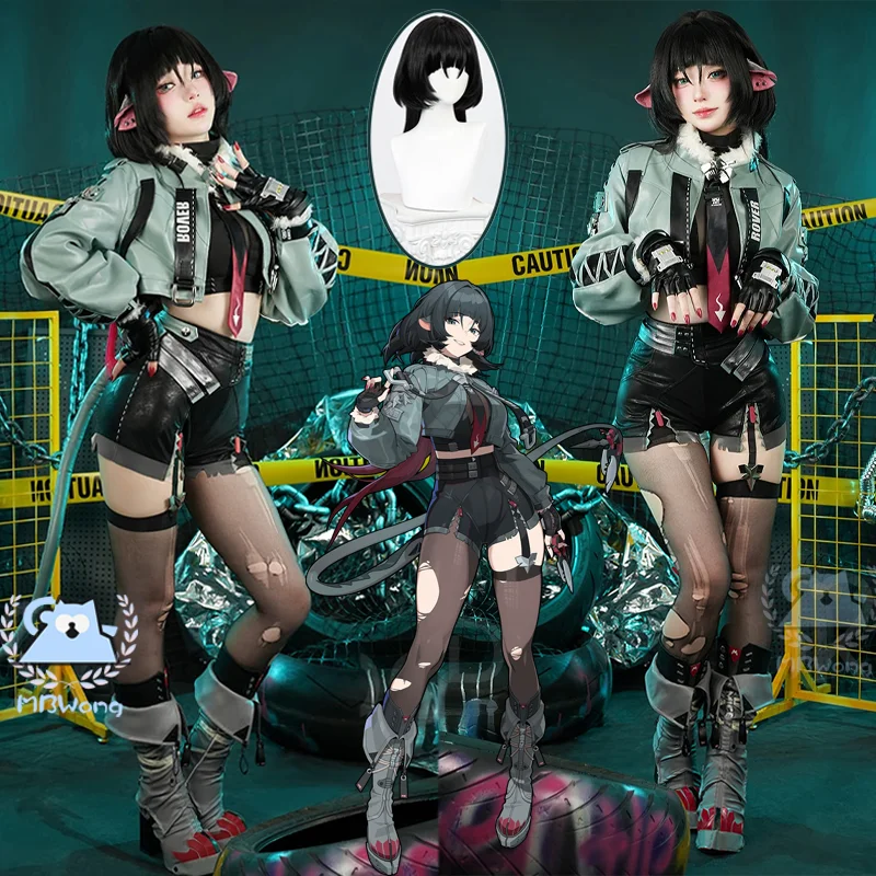 Spiel Zenless Zone Zero Jane Doe Cosplay Kostüm Perücke Schuhe Mäuse Jane Cosplay Schwanz plus Größe für Halloween Karneval Rollenspiel