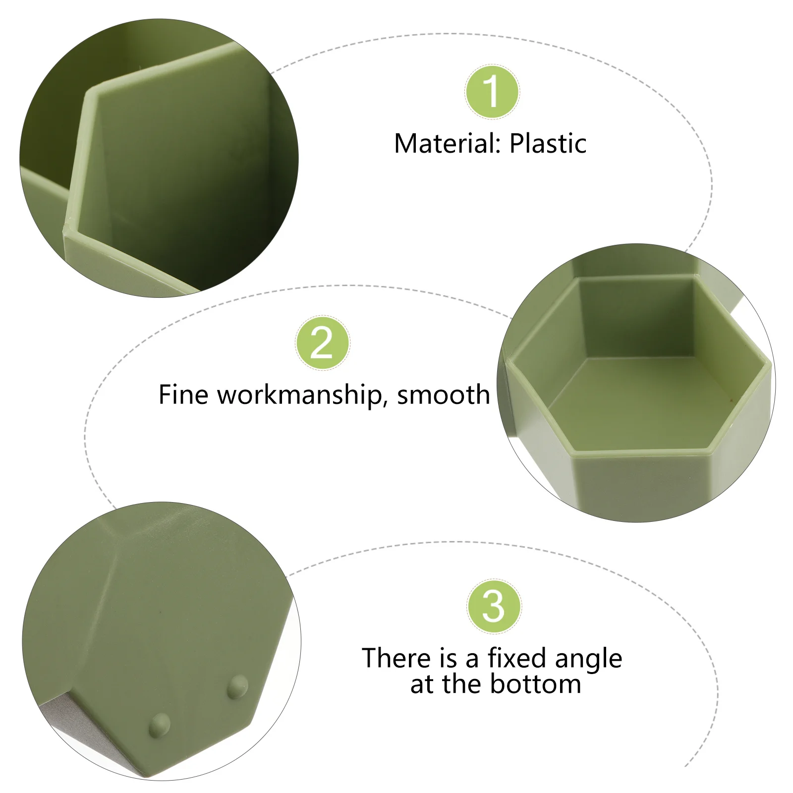 

Organizer Hexagonal Pen Holder Pencil for Desk Storage Cup Stationery Case Green