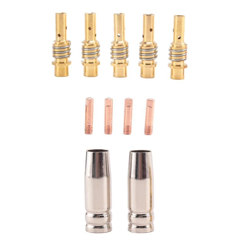 B62B Nozzles Contact Tips Holders Welding Parts Set for MIG 15AK Torch Welding Machine Consumable Accessory 1mm