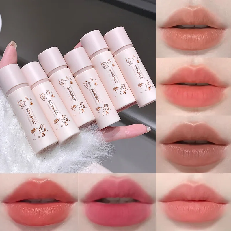 SHAQINUO Fun Cloudy Lip Mud: tinte de labios de terciopelo mate; Color de labios asequible y apto para estudiantes con un acabado de alta calidad