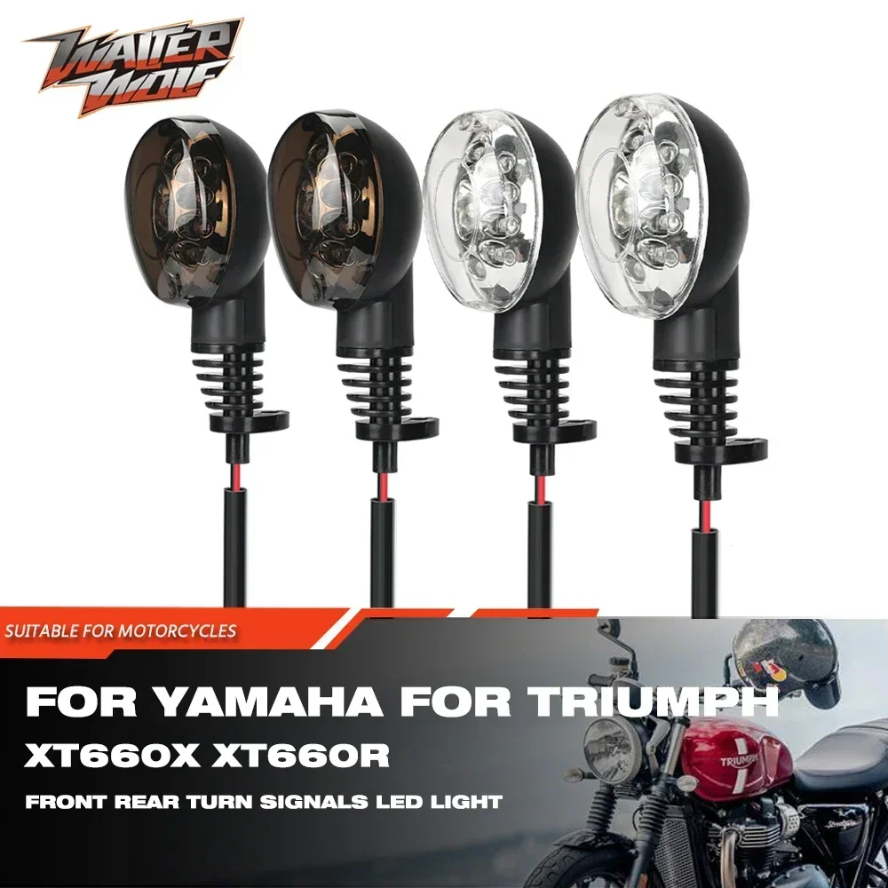 Motorcycle Turn Signals Lamp Front Rear LED For YAMAHA XT 660X XT660 R/X For Triumph Street Scrambler 900 For KAWASAKI KLX230 SM