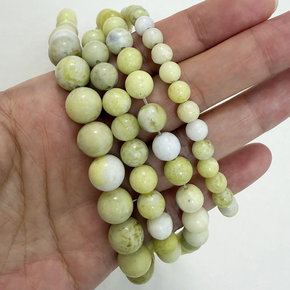 Natural Stone Lemon Jasper Loose Beads 4 6 8 10 12MM Pick Size for Jewelry Making No.JD15