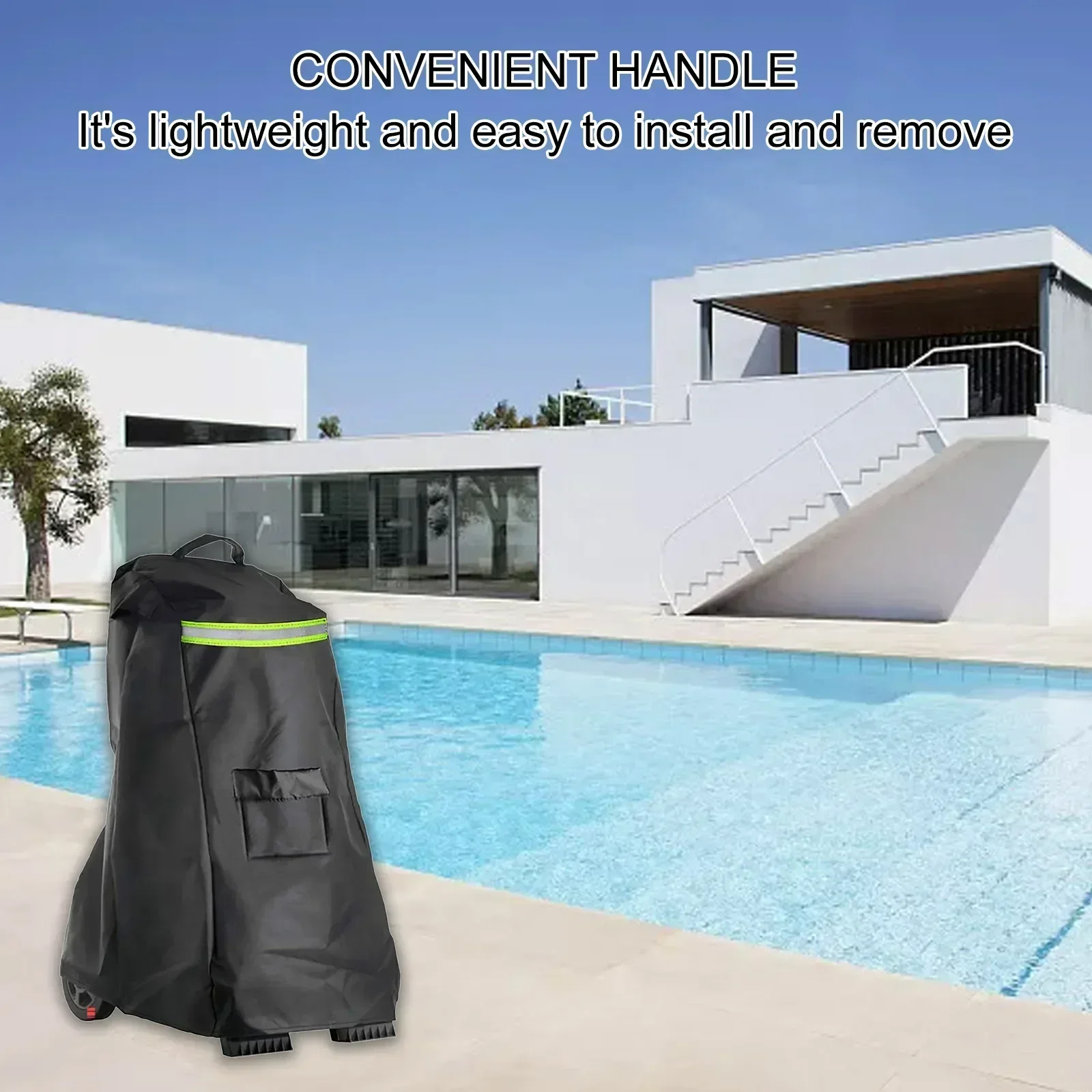 

Чехол для чистящей машины для бассейнов 22*26*42 дюйма, для домашнего использования, элегантный дизайн, в комплекте сумка для хранения, хорошо вентилируемый, черный цвет