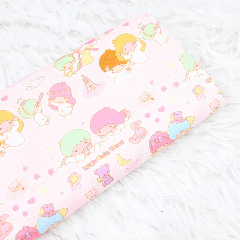 Sanrio Little Twin Stars Plain 100% Cotton Fabric For Sewing Patchwork Clothes DIY Quilting Needlework Material