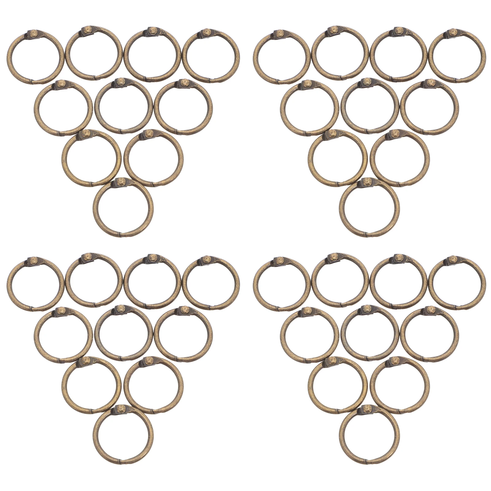 

50pcs Bronze Metal Binder Rings For Easy Page Replacement Index Card Scrapbook Photo Album Binding Small Openable Round