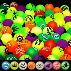 10/30pcs Halloween Pumpkin Ghost Bouncing Balls Glow In The Dark Halloween Party Favors Gift Trick Or Treating Goodie Bag Filler