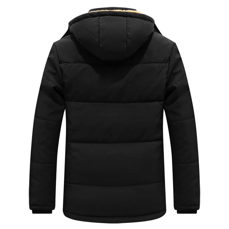 Winter Windproof Men Coat Warm Thicked Plush Jacket Fashion Hooded Outdoor Jacket Classic Parkas Cold-Proof Male Clothes Outwear