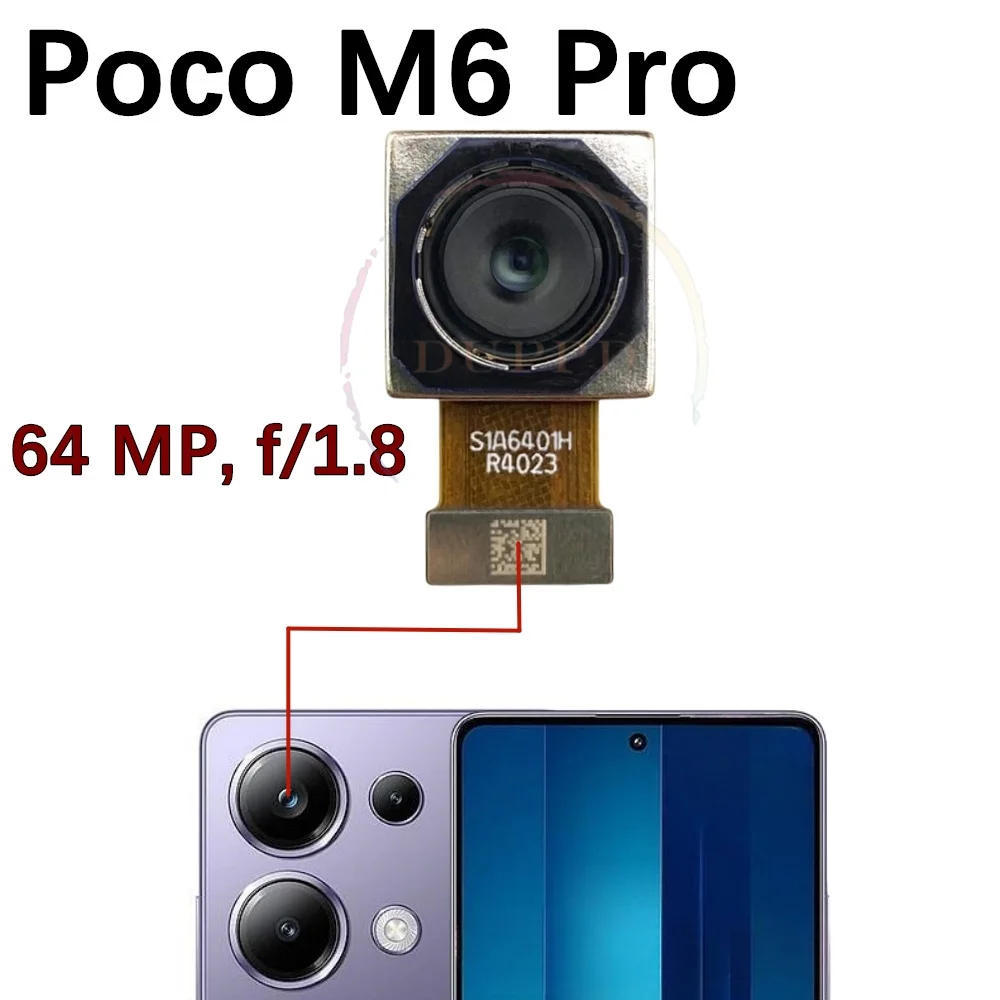 Rear Front Camera For Xiaomi Mi Poco M6 Pro M6pro 5G Backside Facing Frontal Selfie Back Camera Module Replacement Parts