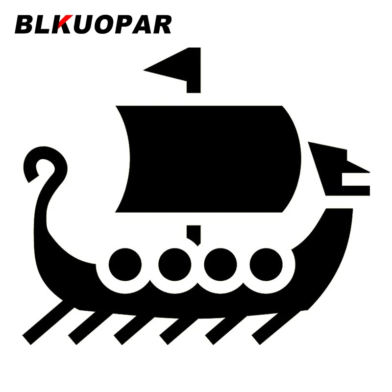 

BLKUOPAR For Viking Longship Silhouette Car Stickers Sunscreen Fashionable Decals Skateboard Laptop Campervan Decor Car Styling