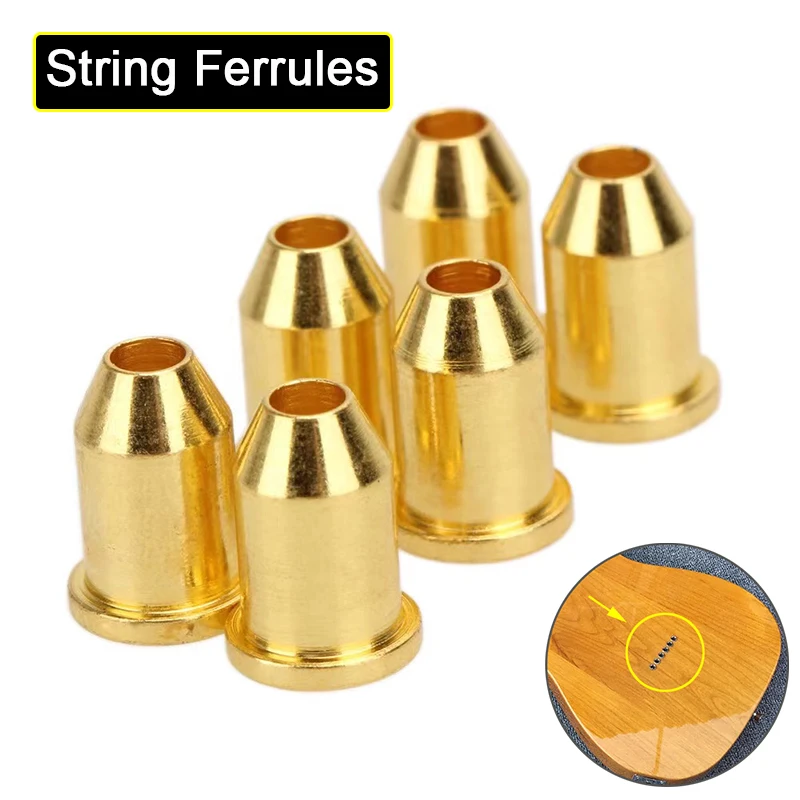 Metal Guitar String Ferrules - Through-Body String Mounting Ferrules - for TL / ST Style Electric Guitar Parts Replacement