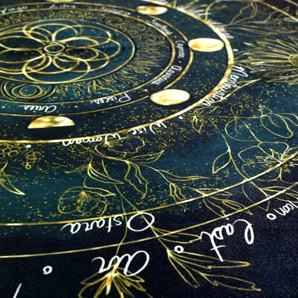 Altar Cloth Wheel Of The Year Witch Tarot Cloth Velve Ritual Witchy Gift Altar Decorspiritual Gift Moon Phase Zodiac Sign Celtic