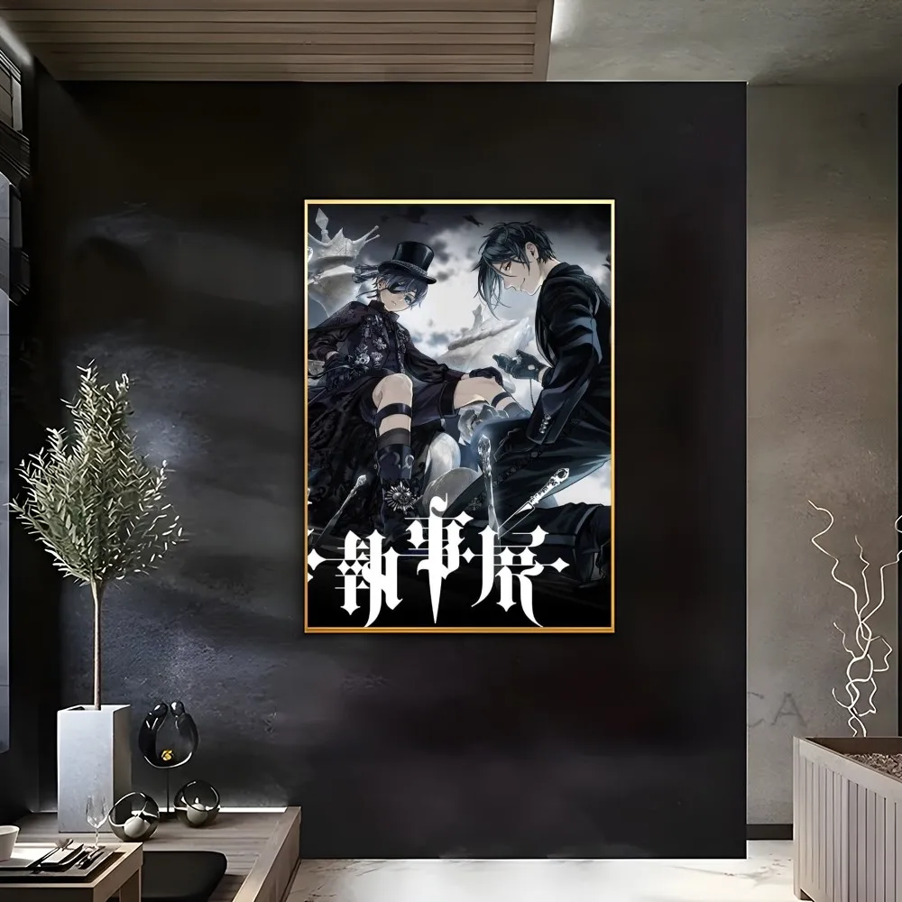 Cartoon Anime Black B-Butler Cool Poster Sticky Wall Art Printing Waterproof Home Living Bed Room Bar Aesthetic Decor