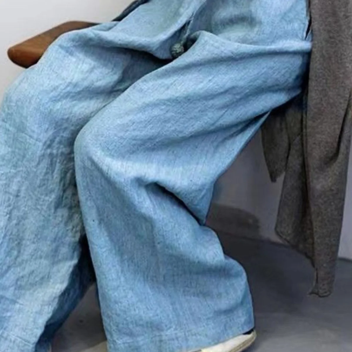 

Мужские повседневные широкие брюки с высокой талией, осень-зима, большие размеры, льняные хлопковые свободные драпированные утягивающие брюки для пар