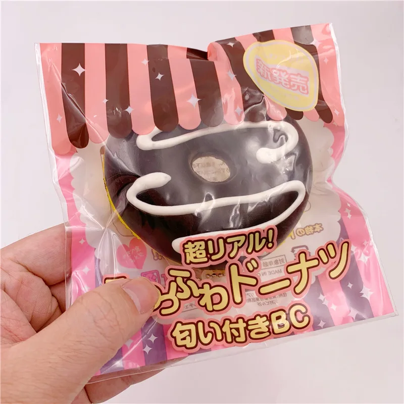 Cartoon Cute Simulated Delicious Doughnuts PU Slow Rebound Toys Creative Soft Pinch Music Fidget Toy Keychain Backpack Pendant