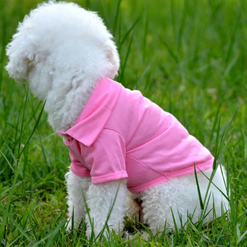 Small Dog Sweatshirt Pet Clothes Puppy Pullover Puppy Dog Cat Summer Solid Color Buttoned Shirt Pet Clothe Costume T-Shirt shirt