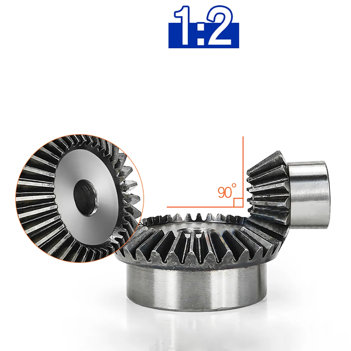 1Set 1:2 Bevel Gear Process Hole 2M/2.5M/3Mod 45# Steel Gear 90 Degrees Meshing Angle Gears 15T&30T  16T&32T 18T&36T  20T&40T