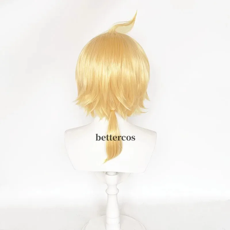 Candy 2025High Quality Rin Len Short Blond Heat Resistant Synthetci Hair Anime Cosplay Wigs + Track + Wig Cap
