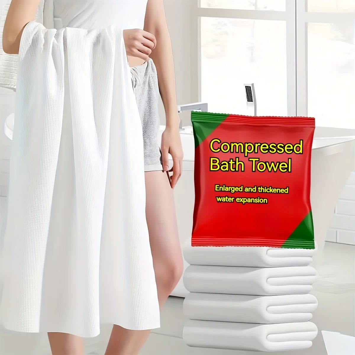 20Pcs Large Disposable Towels, Extra Large and Thick, Suitable for Travel, Camping, and Hotel Use. Quick-Drying Compressed Towels, Individually Packaged Portable Towels. Portable Gentle Facial Cleansing Wipes for Makeup Removal