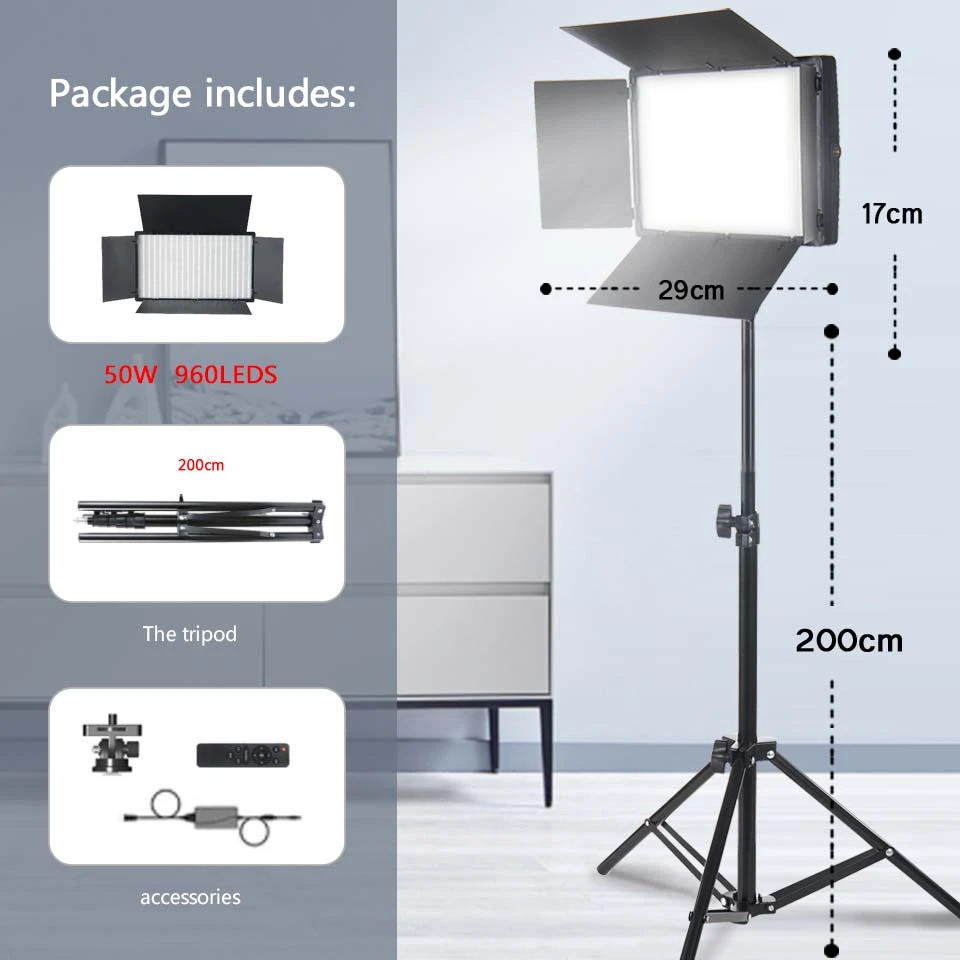 LED Fotostudio Licht Voor Youbute Game Live Video Verlichting Op Camera 40 W/50 W Draagbare Video-opname fotografie Panel Lamp