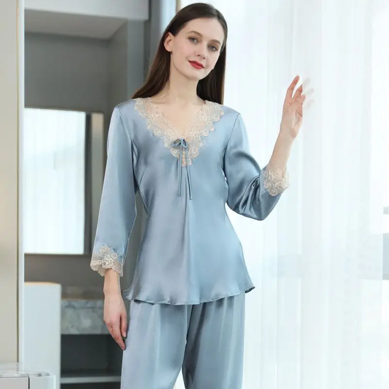 2024 Women's Summer (2colors M-4XL) Summer Pajamas Women V-Neck Tops Two Piece Sets Loose Homewear New Arrival Hot Sale Suit Set