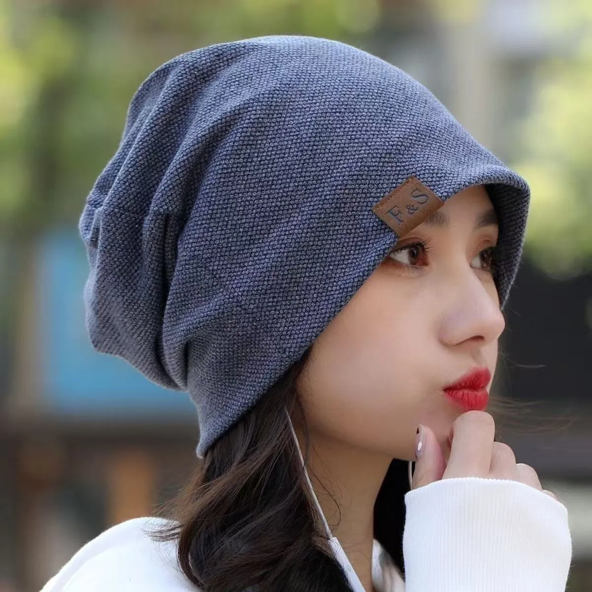 Women's Spring and Autumn Lazy Style Casual Thin Ear Protector Head Knitted Hat  INS Trendy Brand Versatile Stacking Hat