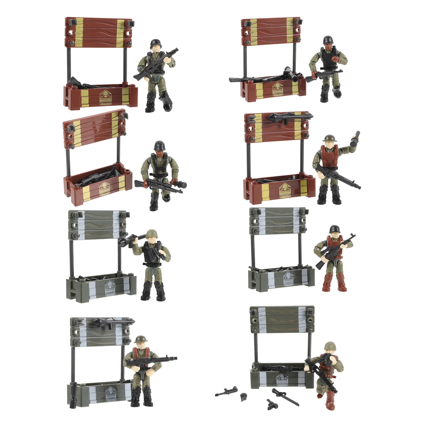 Soldier Molds Small Particle Building Block Scene Assembled Joint Movable Model Ornament Boy Toy Child