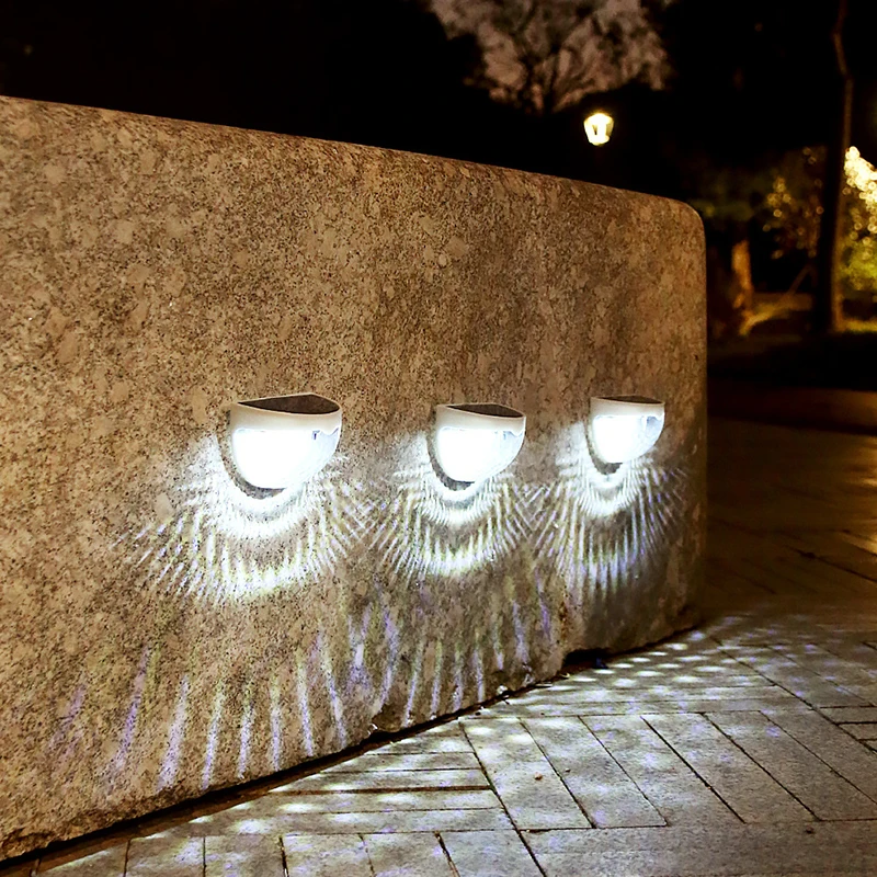 Solar Fence Light Outdoor Lighting Waterproof Wall Lamps Garden Energy Light Festoon Decoration LED for Garden Step Patio Stairs