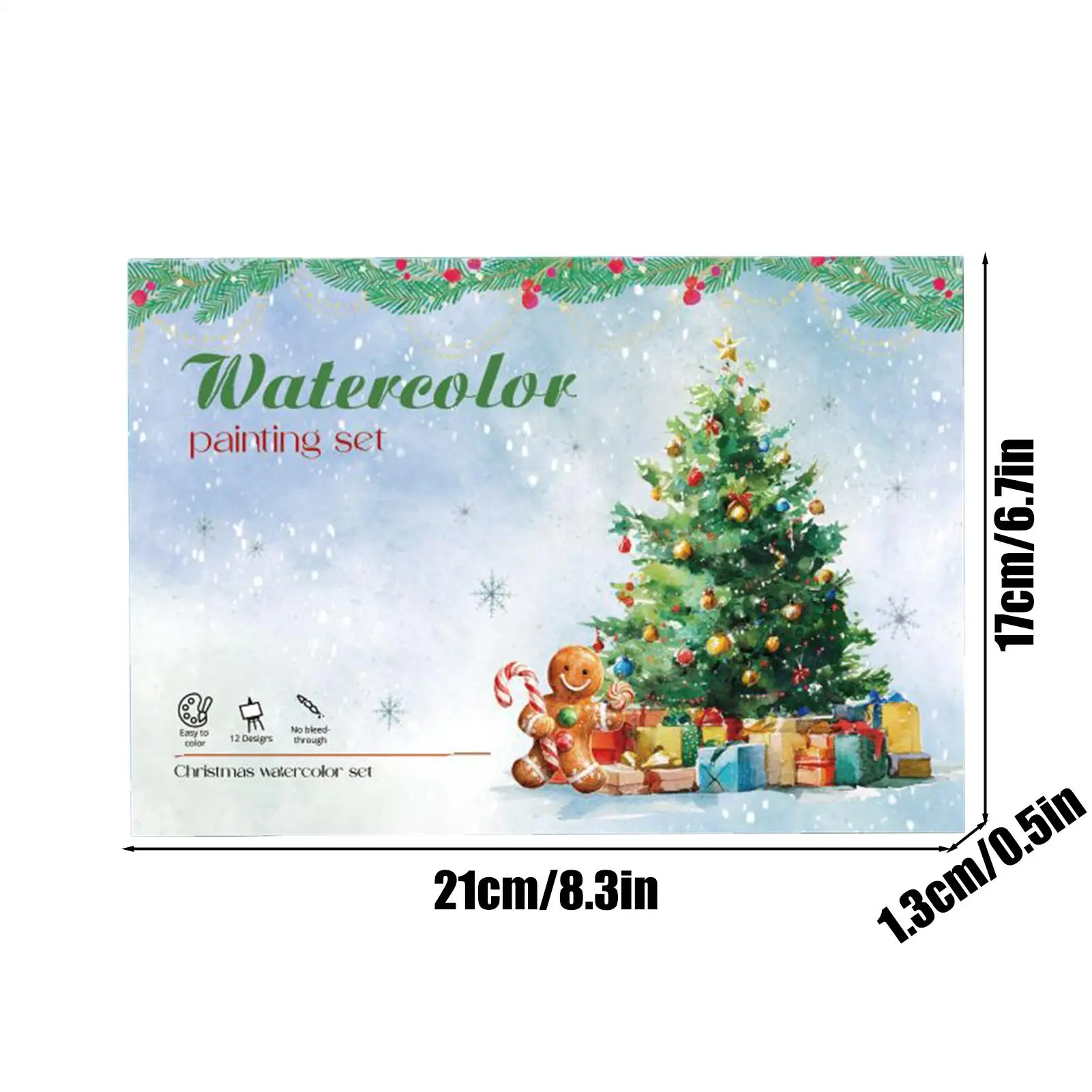 Zeszyt do malowania akwarelami dla dorosłych, szczegółowe instrukcje z zestawem farb, świąteczna książka do kolorowania akwarelami dla kobiet, mężczyzn, nastolatków i studentów.