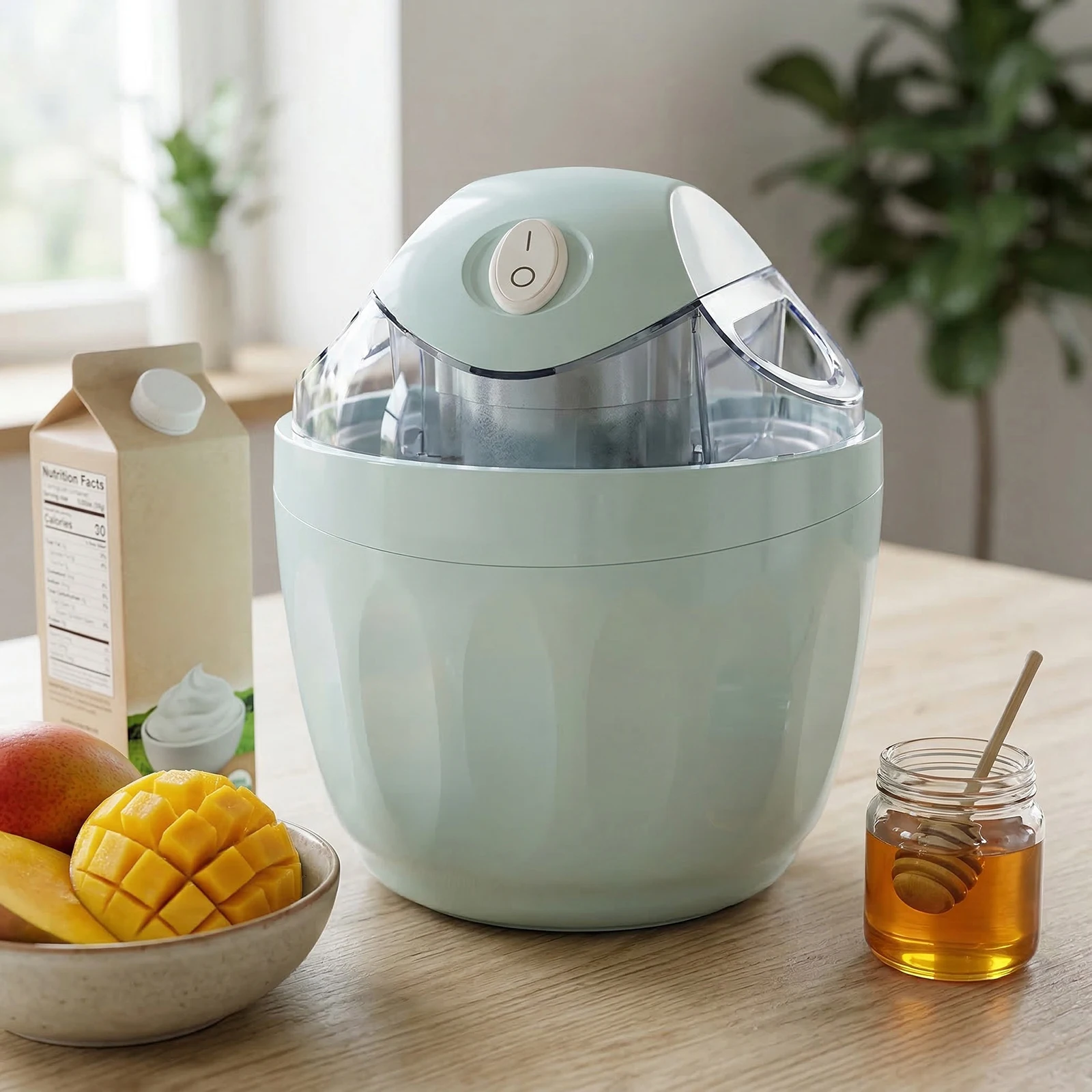 Single Serve Personal Ice Cream Maker Just 15 Minutes 500ml Mini Electric Ice Cream Maker Home One-Touch Homemade Frozen Treats
