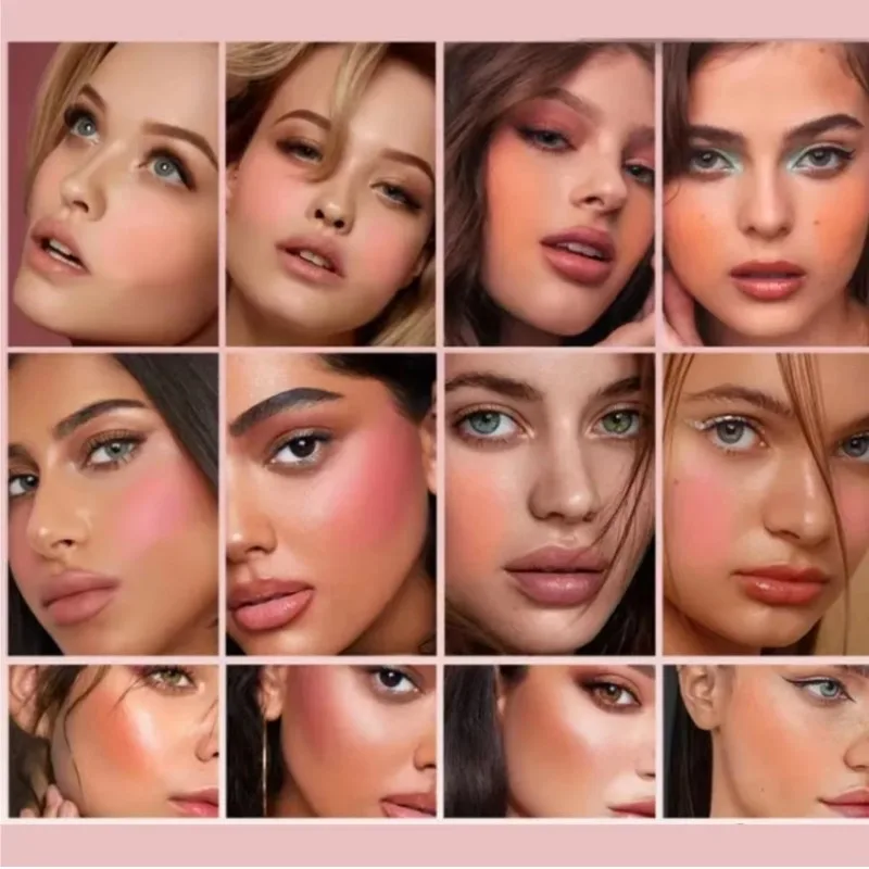 Pêssego laranja blush rosto pigmento mineral natural blush contorno sombra nude rosa azul fosco bochecha blush cosméticos
