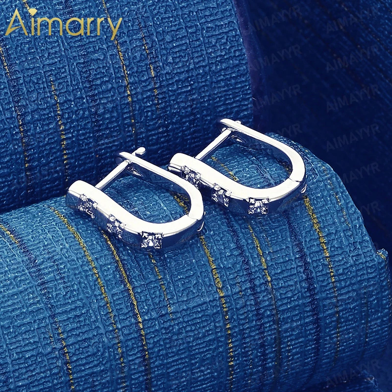 925 Sterling Silver U-shaped Set with AAA Zircon Earrings for Women's Parties Banquets Weddings High-quality Fashion Jewelry