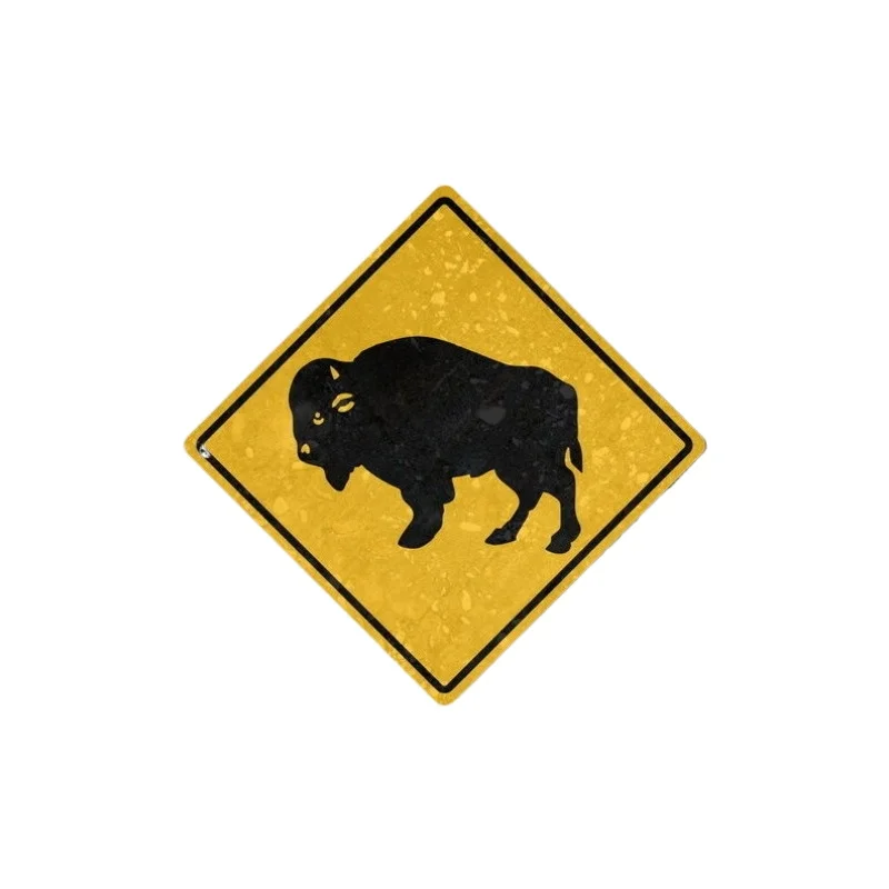 

Car decoration stickers FOR Buffalo Bison Attention Road Sign Sticker 20CM PVCKK