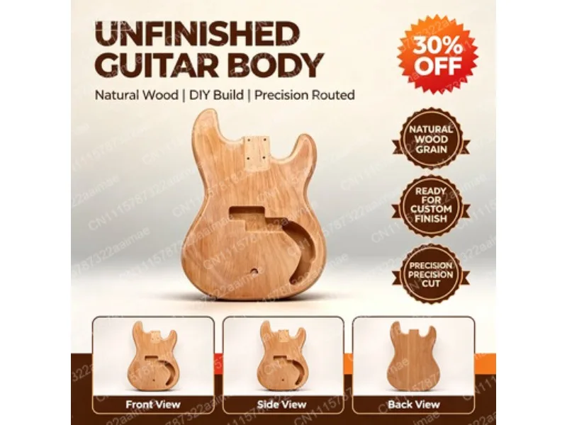 Okoume Wood Electric Bass Body DIY Guitar Body Replacement Part