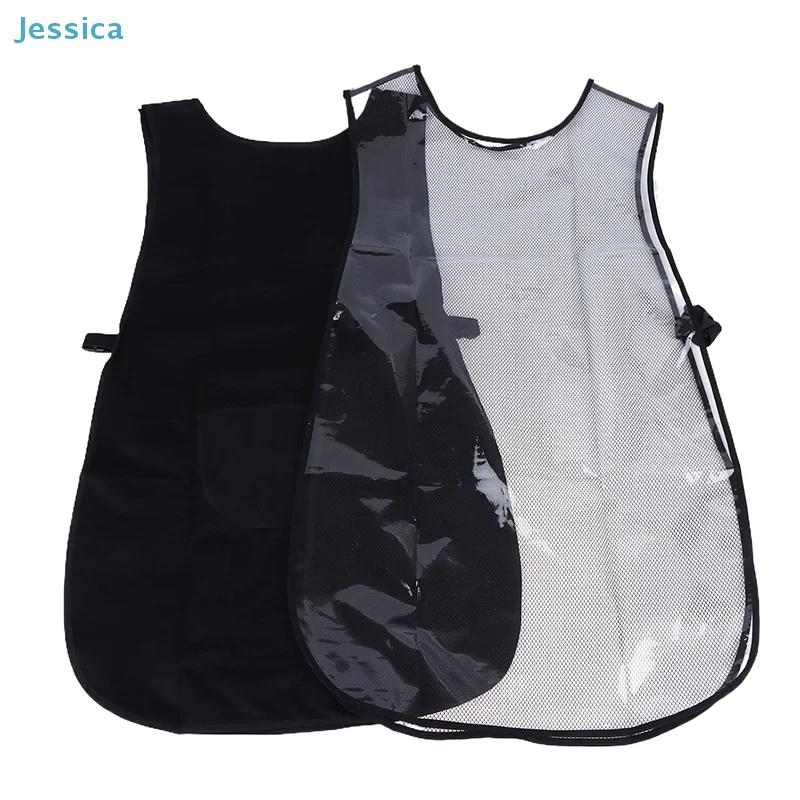 

♥ Черный/прозрачный двусторонний водонепроницаемый фартук для парикмахерской, униформа для салона, фартук для парикмахера, жилет для салона красоты