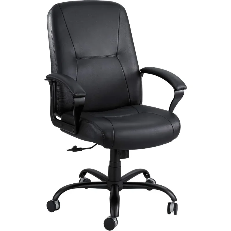 

High Back Big and Tall Swivel Desk Task Chair Adjustable Height and Tilt, Weight Capacity, Work or Home Office, Leather Seat