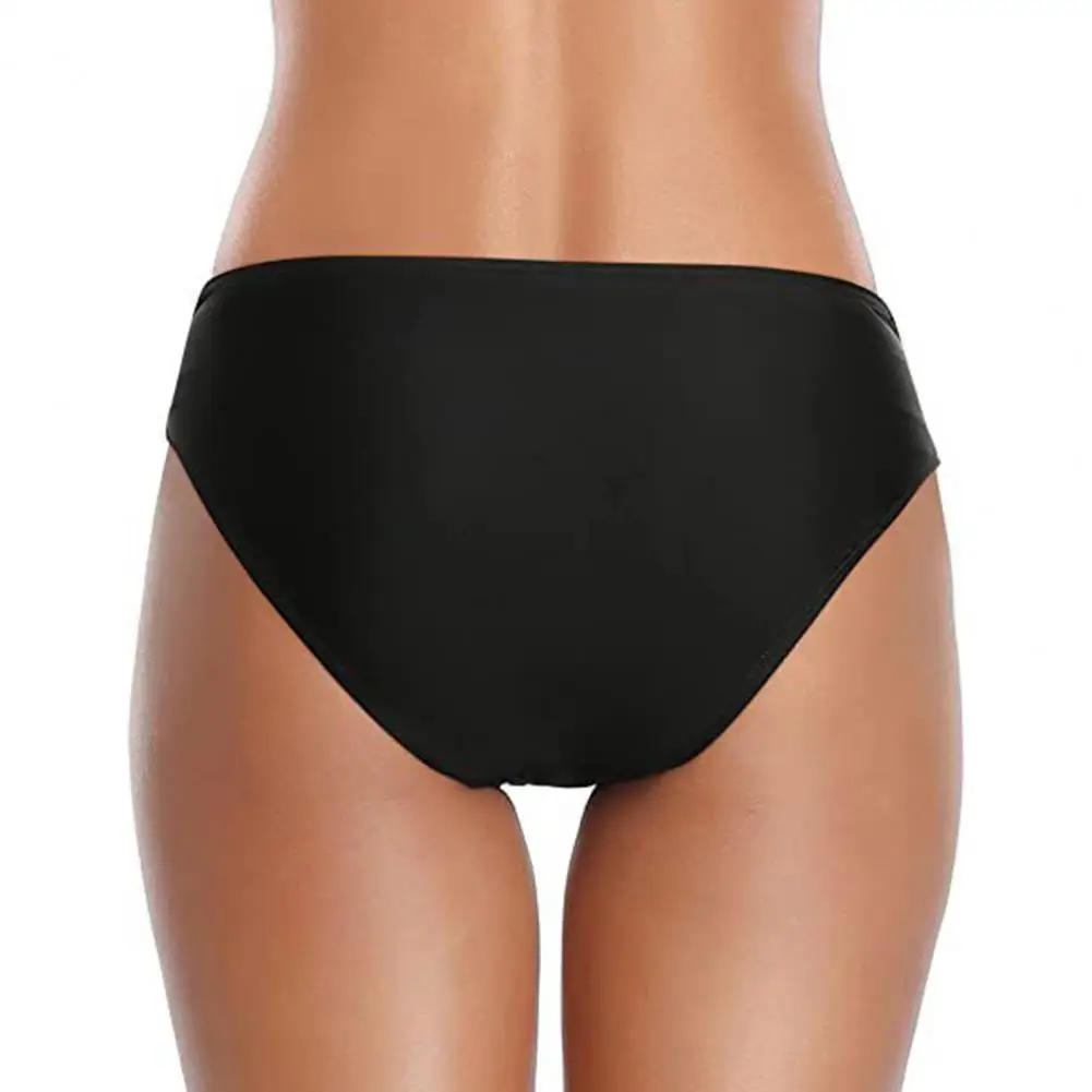 Poolside Swimwear Trunks Women Bikini Swimwear Mid-rise Breathable Elastic Trunks Sexy Ruffle Design Quick-drying Beachwear
