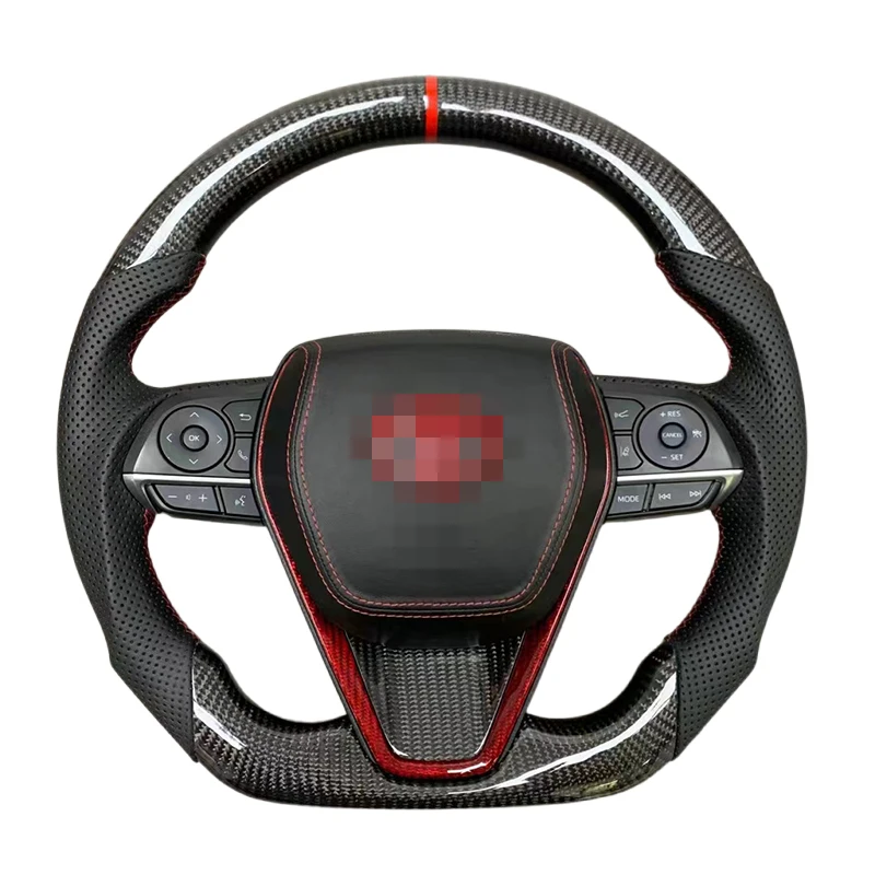 Cheap Wholesale Perforated Leather Sport Steering Wheel for Camry Corolla Carbon Fiber Steering Wheelcustom