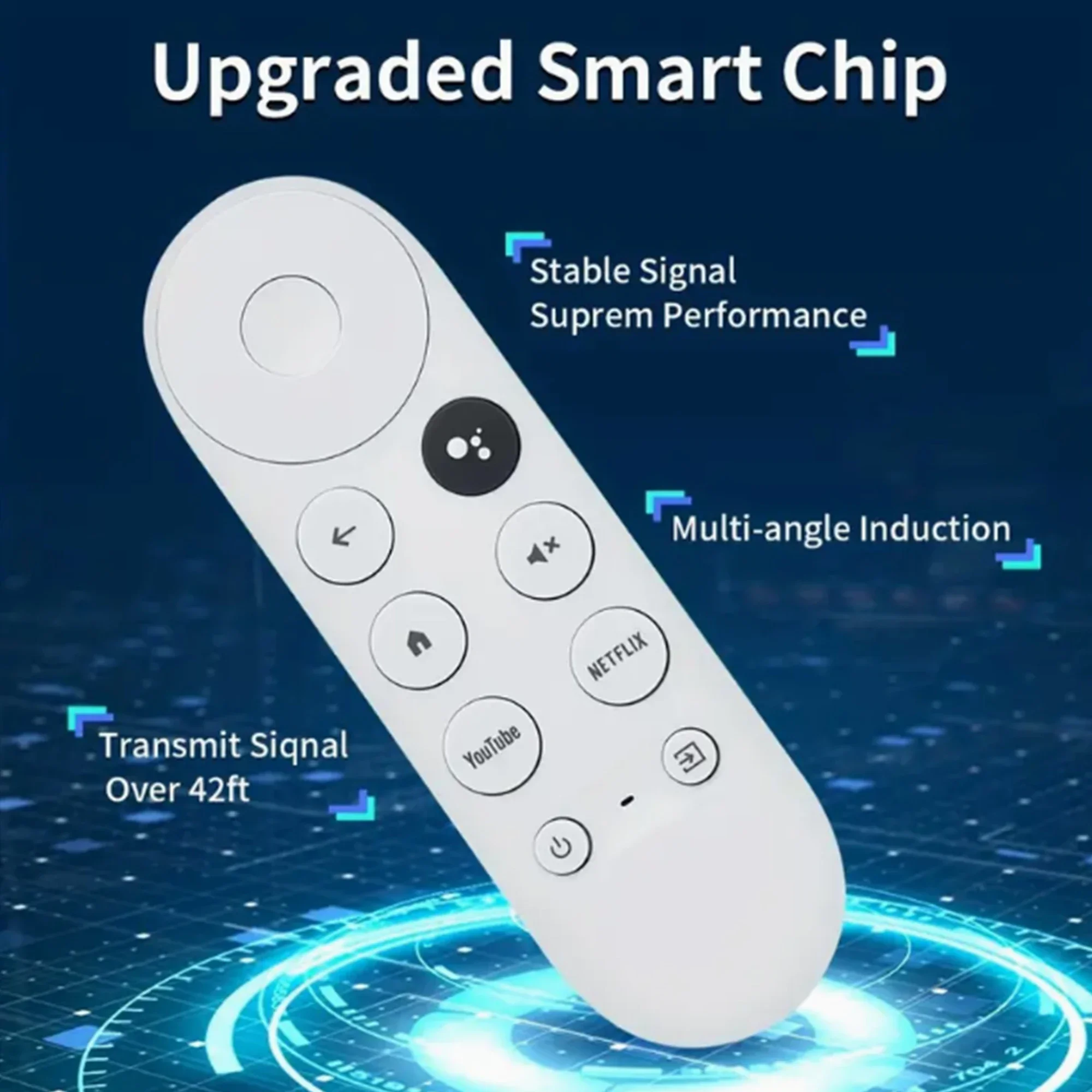Google Chromecast Remote Control Replacement G9N9N Voice Streaming Media Player 4k Snow