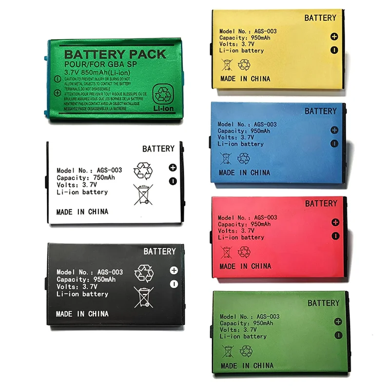 New AGS-003 3.7V 750/900/950mAh Replacement Li-ion Battery for Nintendo Game Boy Advance SP GBA SP IQue SP NDS Console Battery