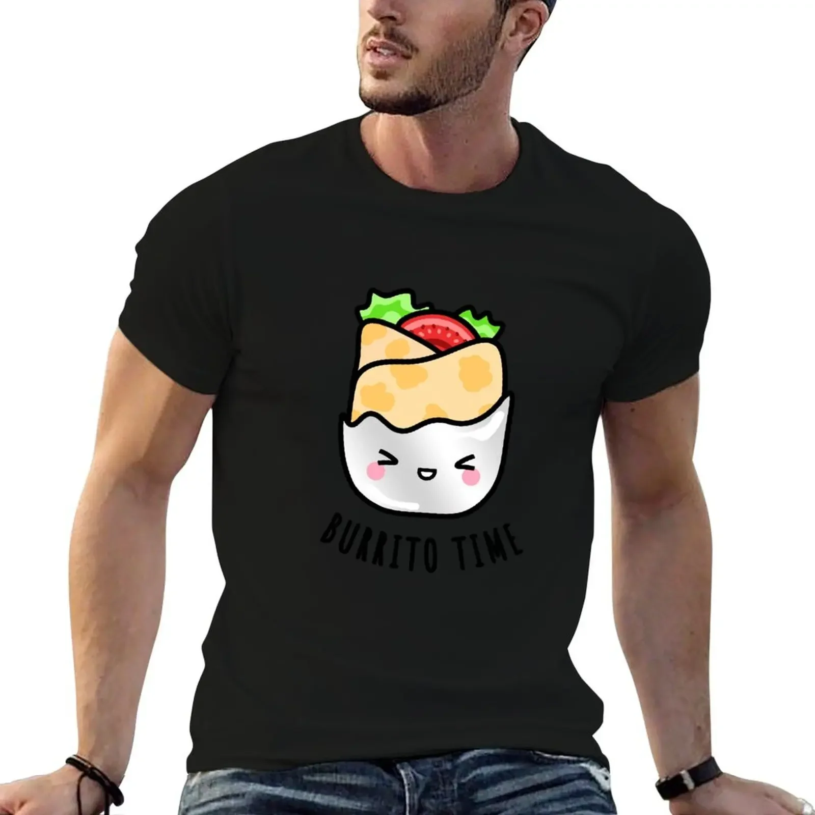 

Cute Burrito Wrap Illustration Kawaii Drawings by BlueberryMoon T-Shirt funny shirt cotton Anime t-shirt vintage t shirt men