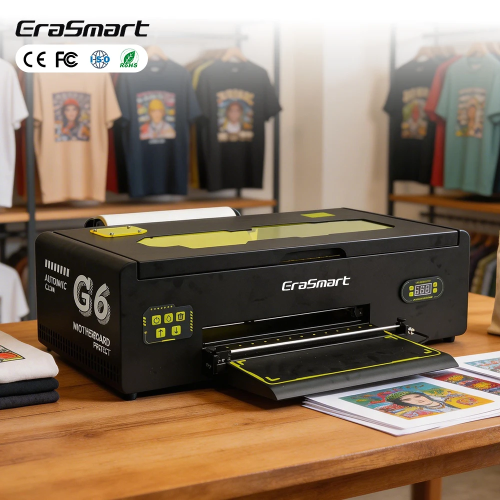 

Erasmart US Warehouse T Shirt Printing Machine Impresora DTF 30cm A3 1390 Transfer Pet Film Printer Roll to Roll DTF Printer
